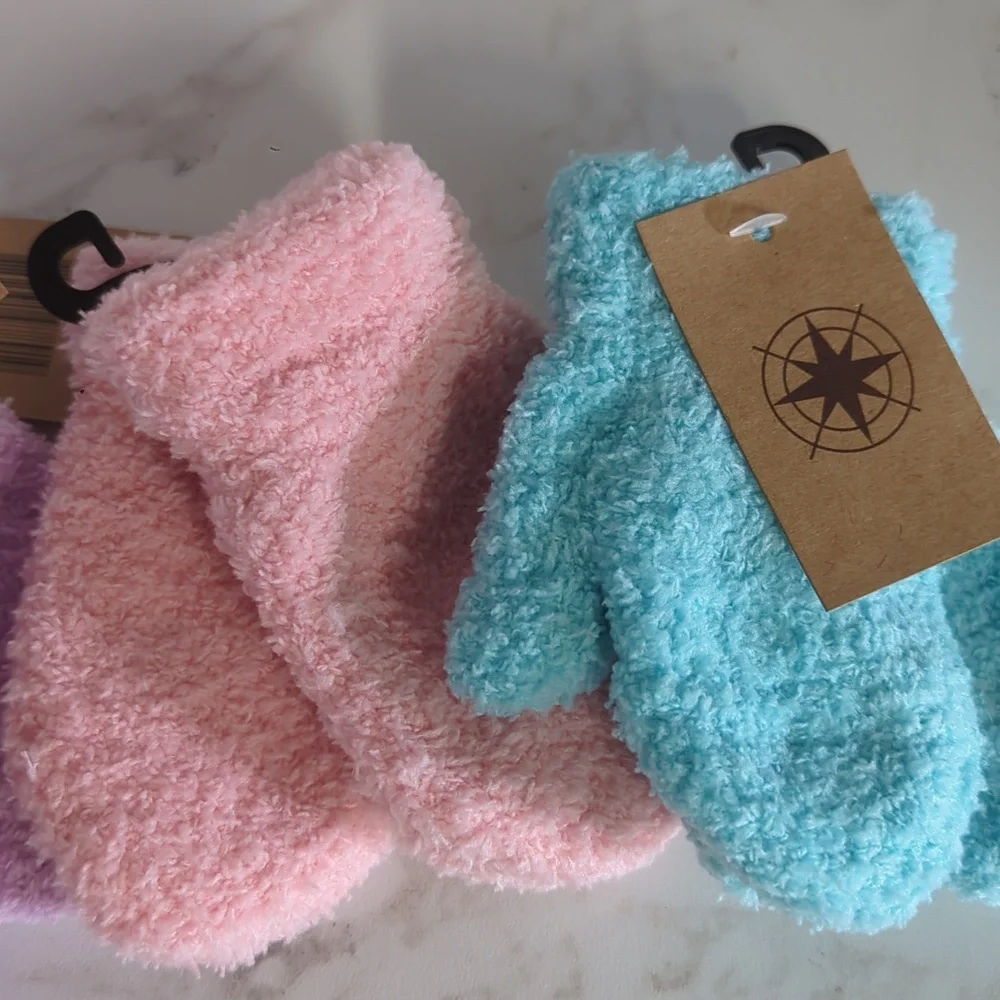 4 Pairs Kids Fuzzy Mittens
